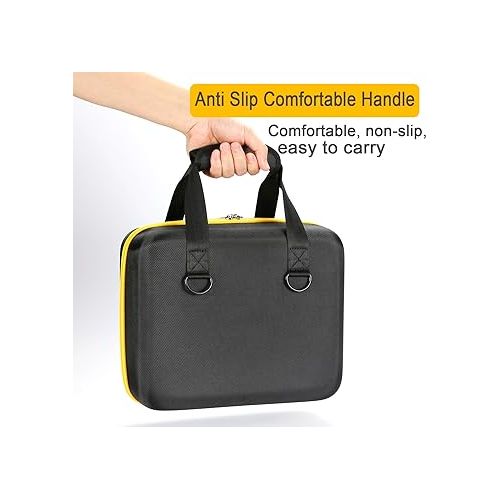  RAIACE Hard Storage Case Compatible with DEWALT DCC020IB 20V Max Tire Inflator, Travel Carrying Bag. (for sale is case only). - Black(Yellow Zipper)