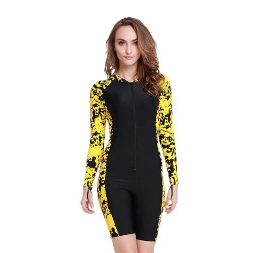  RAINED-swimwear RAINED-Women Dive Skin Surf Swimsuit One Piece Swimwear Lycra Long Sleeve Shorty Wetsuit Rash Guard Surfing Scuba Diving