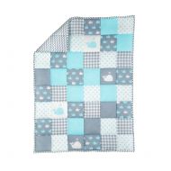 RAJRANG BRINGING RAJASTHAN TO YOU Plush Toddler Blanket - Soft Cot Comforter for Boys and Girls Pure Cotton Baby Cradle Quilt - Baby Blue - 38 X 50 Inches