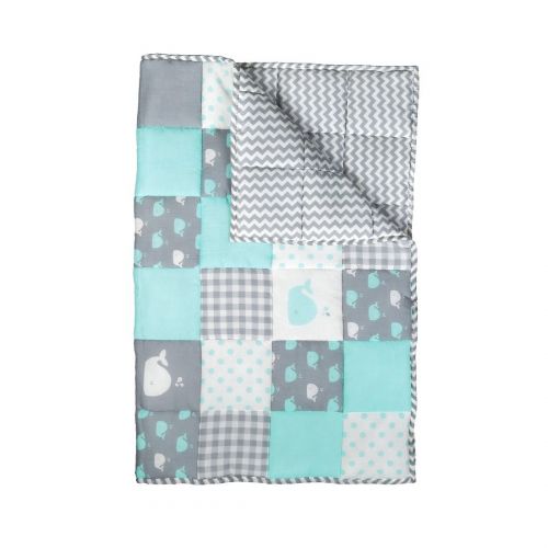  RAJRANG BRINGING RAJASTHAN TO YOU Plush Toddler Blanket - Soft Cot Comforter for Boys and Girls Pure Cotton Baby Cradle Quilt - Baby Blue - 38 X 50 Inches