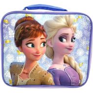 Disney Frozen 2 Lunch Box with Princesses Elsa and Anna - Soft Insulated Lunch Bag for Girls, Purple