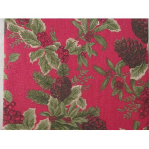  RALPH LAUREN Ralph Lauren Birchmont Red on Red Background Tablecloth, 60-by-104 Inch Oblong Rectangular