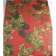 RALPH LAUREN Birchmont Red on Red Background Tablecloth, 60-by-84 Inch Oblong Rectangular