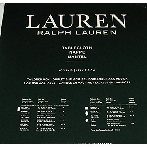  RALPH LAUREN Birchmont Red on Red Background Tablecloth, 60-by-84 Inch Oblong Rectangular