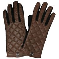RALPH LAUREN Ralph Lauren Womens Leather and Wool Touch Gloves BrownBlack