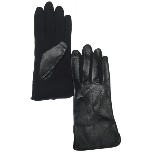  RALPH LAUREN Lauren Ralph Lauren Black Leather & Wool The Touch Gloves