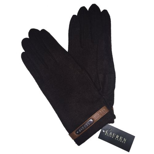  RALPH LAUREN Lauren Ralph Lauren Women’s Wool Blend Gloves Size Large-Dark brown