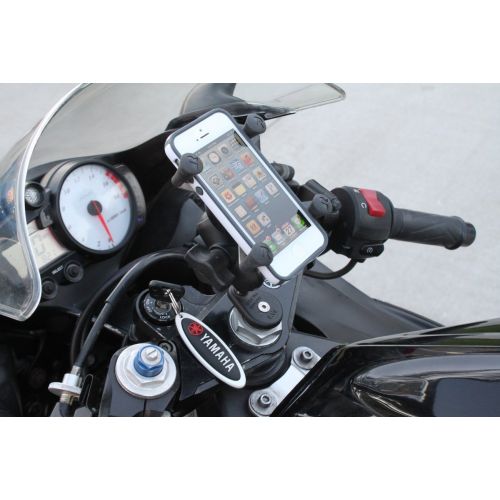  RAM MOUNTS RAM-B-176-A-UN7U Fork Stem Mount with Short Double Socket Arm and Universal X-Grip Cell/iPhone Holder