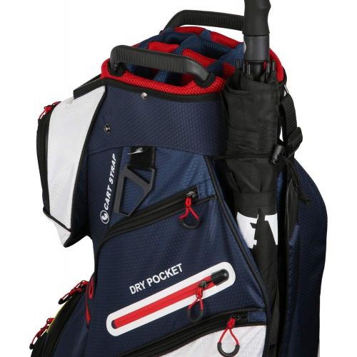  [아마존베스트]Ram Golf FX Deluxe Golf Cart Bag with 14 Way Dividers USA Flag