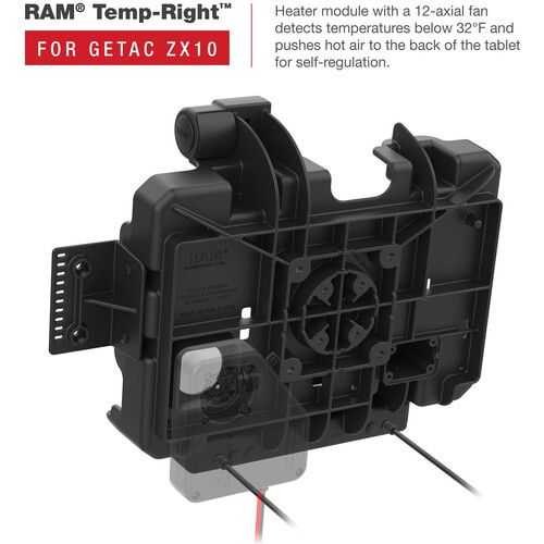  RAM MOUNTS Form-Fit Powered Holder for Getac ZX10 (Non-Locking, 2 x USB-A)