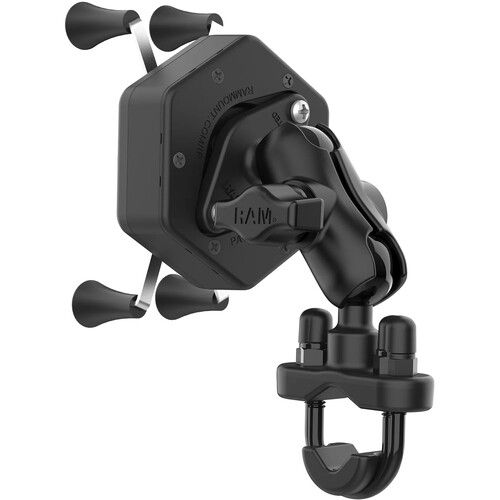  RAM MOUNTS RAM X-Grip Phone Mount with Vibe-Safe and U-Bolt Base (Short Arm)