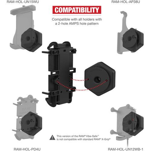  RAM MOUNTS RAM Tough-Claw Small Clamp Base with Vibe-Safe Adapter