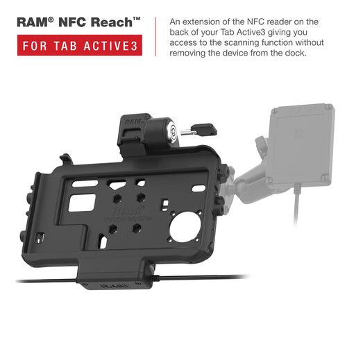  RAM MOUNTS RAM Low-Profile Locking Power + Dual USB Dock for Samsung Tab Active3