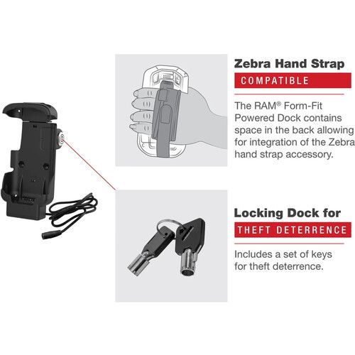  RAM MOUNTS Key-Locking Form-Fit Powered Dock for Zebra TC73 & TC78