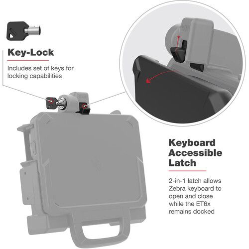 RAM MOUNTS RAM Powered Dock for Zebra ET60 and ET65 (Locking, Non-Heated Pins)