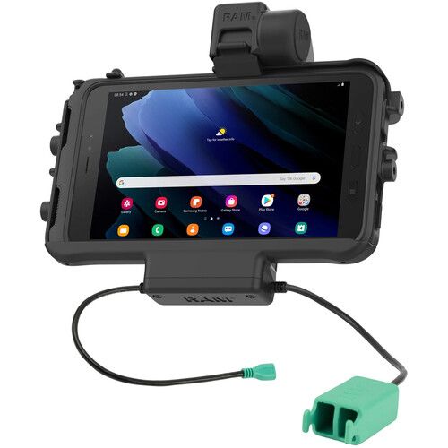  RAM MOUNTS Low-Profile Locking Power Dock for Tab Active3 with Dual USB Ports