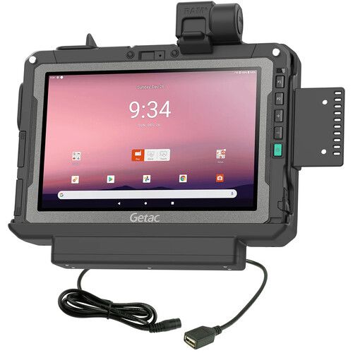  RAM MOUNTS Form-Fit Powered Holder for Getac ZX10 (Non-Locking, 1 x USB-A)