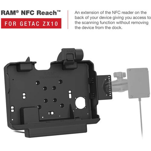  RAM MOUNTS Form-Fit Powered Holder for Getac ZX10 (Non-Locking, 1 x USB-A)