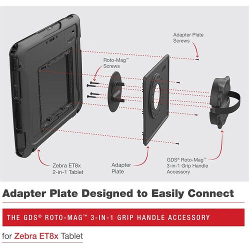  RAM MOUNTS GDS Roto-Mag 3-in-1 Grip Handle Accessory for Zebra ET8x