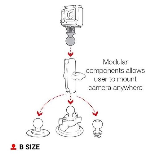  RAM Mounts RAP-B-202U-GOP1 Action Camera Universal Ball Adapter with B Size 1 Ball