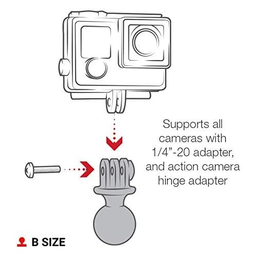  RAM Mounts RAP-B-202U-GOP1 Action Camera Universal Ball Adapter with B Size 1 Ball