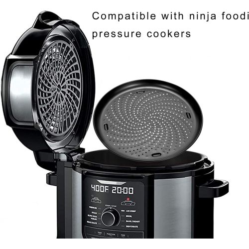  RAMLLY Crisper Pan for Ninja Foodi Grill & Pressure Cookers,Pizza Pan For Ninja Foodi 6.5,8Qt,Accessories for Ninja Foodi OP101, OP301,0P302,OP401,FD401,FD302,OS101,OS301,AG300,AG301,AG30