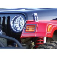 RAMPAGE PRODUCTS 5660 Black Euro Headlight Cover, 2 Piece for 1997-2006 Jeep Wrangler TJ