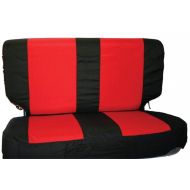 RAMPAGE PRODUCTS 5054530 Black/Red Polycanvas Front Seat Covers and Belt Pads for 1997-2002 Jeep Wrangler TJ