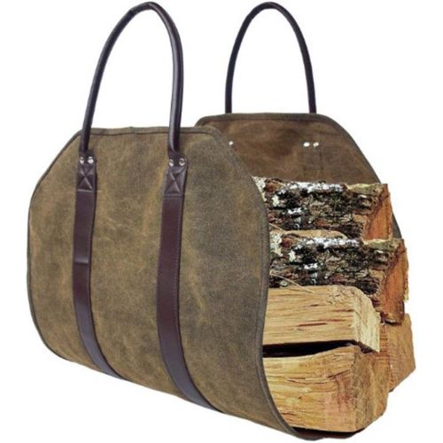  RANRANHOME Firewood Log Carrier Bag,Canvas Canvas Fire Wood Carrying Holder for Fireplace Stove Accessories Indoor Outdoor Storage Bag,39X18 Inch