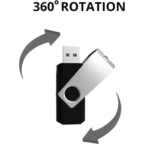 [아마존 핫딜]  [아마존핫딜]RAOYI 10Pcs 16GB USB 2.0 Flash Drive Swivel Bulk Thumb Drives Jump Drive Memory Sticks Zip Drive with Led Indicator (16G, 10-Pack, Black)