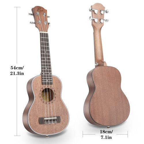  [아마존 핫딜]  [아마존핫딜]RAS Ukulele Sopran 21 Zoll Mahagoni Vier String Gitarre fuer Erwachsene und Kinder (Elegant Grau)