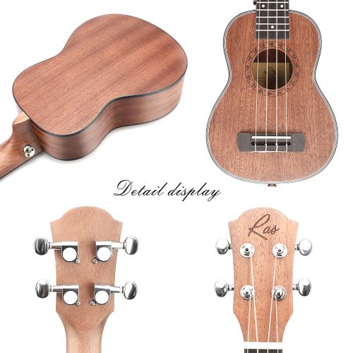  [아마존 핫딜]  [아마존핫딜]RAS Ukulele Sopran 21 Zoll Mahagoni Vier String Gitarre fuer Erwachsene und Kinder (Elegant Grau)