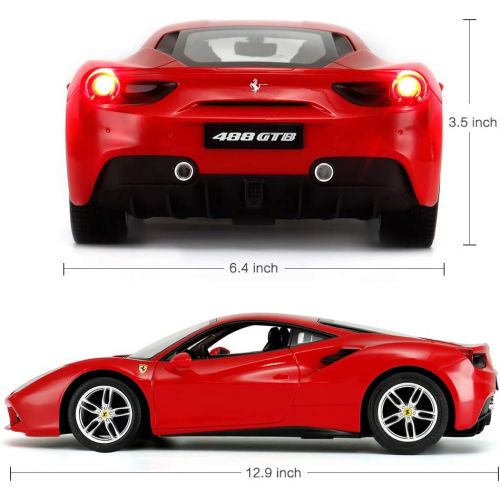 라스타 Ferrari 488 GTB Model, Rastar 1/14 Scale Ferrari Remote Control Car for Boys 8-12 - RED