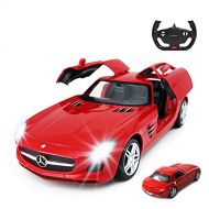 RASTAR RC Car 1/14 Scale RC Mercedes-Benz SLS AMG Remote Control Car for Kids, Benz Model Car with Open Doors/Working Lights - Red