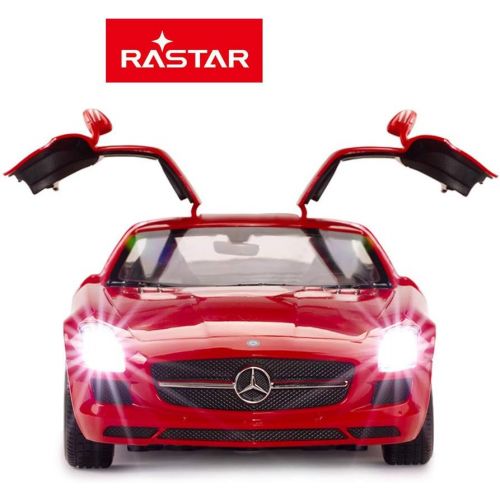 라스타 RASTAR RC Car 1/14 Scale RC Mercedes-Benz SLS AMG Remote Control Car for Kids, Benz Model Car with Open Doors/Working Lights - Red