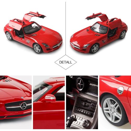 라스타 RASTAR RC Car 1/14 Scale RC Mercedes-Benz SLS AMG Remote Control Car for Kids, Benz Model Car with Open Doors/Working Lights - Red