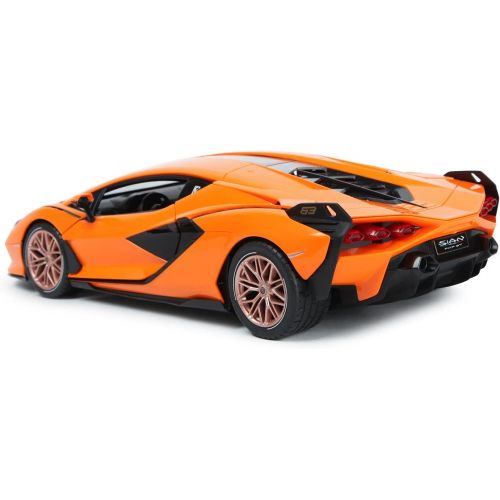 라스타 RASTAR RC Car 1/14 Scale 2.4Ghz Lamborghini Sian FKP 37 Radio Remote Control R/C Toy Car Model Vehicle (Orange)