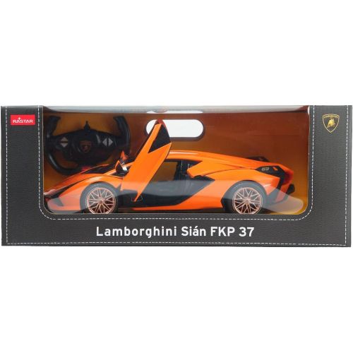 라스타 RASTAR RC Car 1/14 Scale 2.4Ghz Lamborghini Sian FKP 37 Radio Remote Control R/C Toy Car Model Vehicle (Orange)