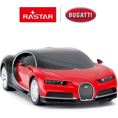 라스타 RASTAR Bugatti Toy Car, 1/24 Scale Bugatti Chiron RC Model Car, Red