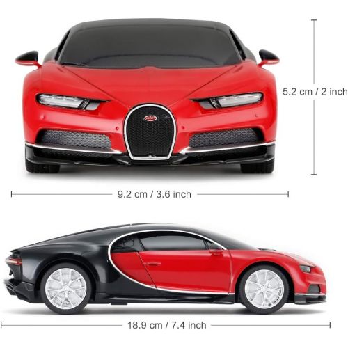 라스타 RASTAR Bugatti Toy Car, 1/24 Scale Bugatti Chiron RC Model Car, Red