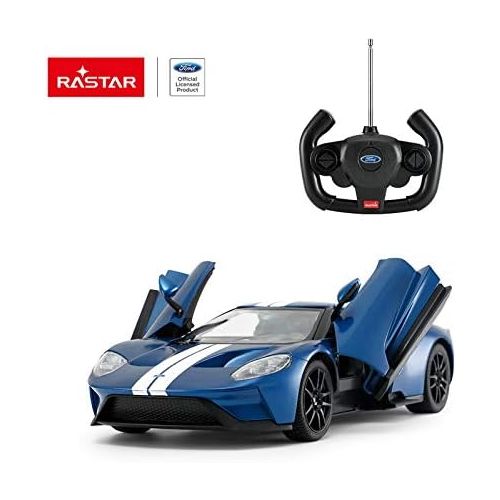 라스타 RASTAR Radio Remote Control 1/14 Scale Ford GT Licensed RC Model Car w/Open Doors (Blue)