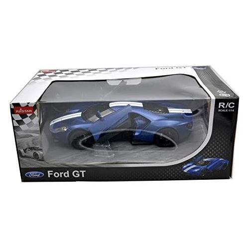 라스타 RASTAR Radio Remote Control 1/14 Scale Ford GT Licensed RC Model Car w/Open Doors (Blue)