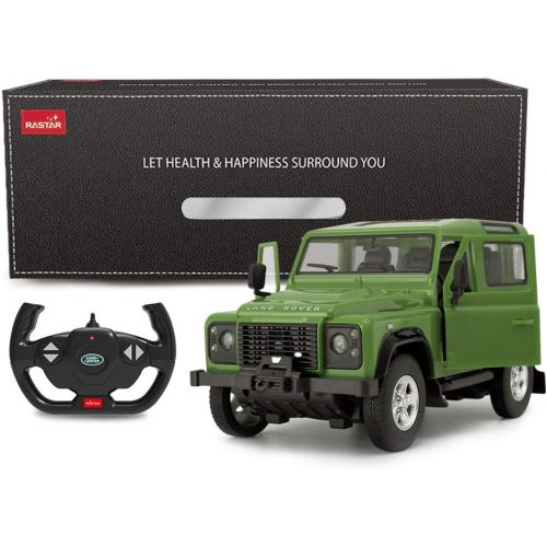 라스타 Land Rover Defender RC Car, RASTAR 1/14 Land Rover Remote Control Toy Model Car, Doors Opened by Manual ? Green