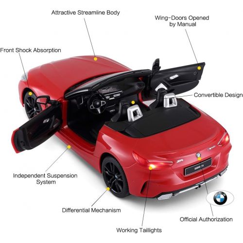 라스타 Rastar BMW RC Car, 1/14 Scale BMW Z4 Roadster New Version Remote Control Car, Convertible Toy Car ? Red / 2.4Ghz