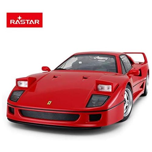 라스타 RASTAR Radio Remote Control 1/14 Scale Ferrari F40 Licensed RC Model Car w/Front Light Controller Open/Close(Red)