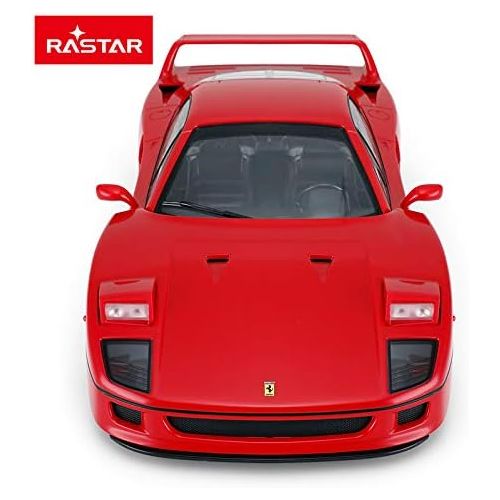 라스타 RASTAR Radio Remote Control 1/14 Scale Ferrari F40 Licensed RC Model Car w/Front Light Controller Open/Close(Red)