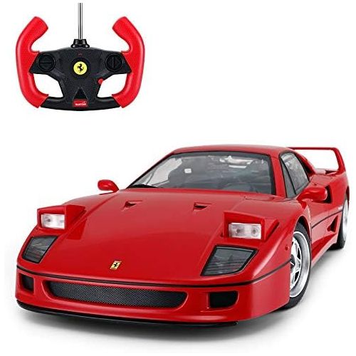 라스타 RASTAR Radio Remote Control 1/14 Scale Ferrari F40 Licensed RC Model Car w/Front Light Controller Open/Close(Red)