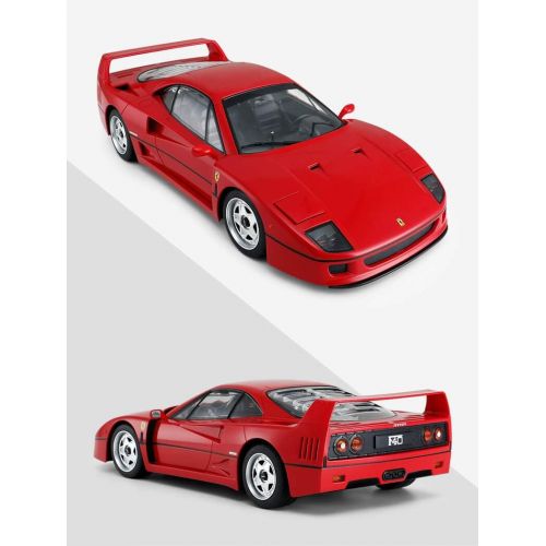 라스타 RASTAR Radio Remote Control 1/14 Scale Ferrari F40 Licensed RC Model Car w/Front Light Controller Open/Close(Red)