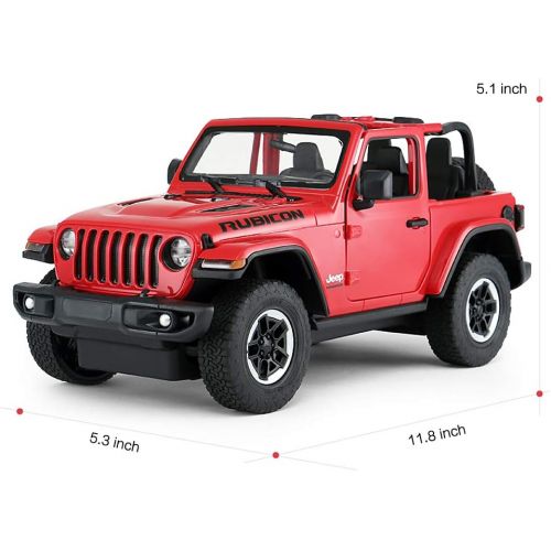 라스타 Rastar Off-Road Remote Control Car, 1:14 Jeep Wrangler JL RC Off-Road Racing Vehicle Toy Car for Kids Adults, Spring Suspension / Door Open, 2.4Ghz RED