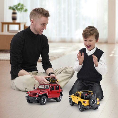 라스타 Rastar Off-Road Remote Control Car, 1:14 Jeep Wrangler JL RC Off-Road Racing Vehicle Toy Car for Kids Adults, Spring Suspension / Door Open, 2.4Ghz RED